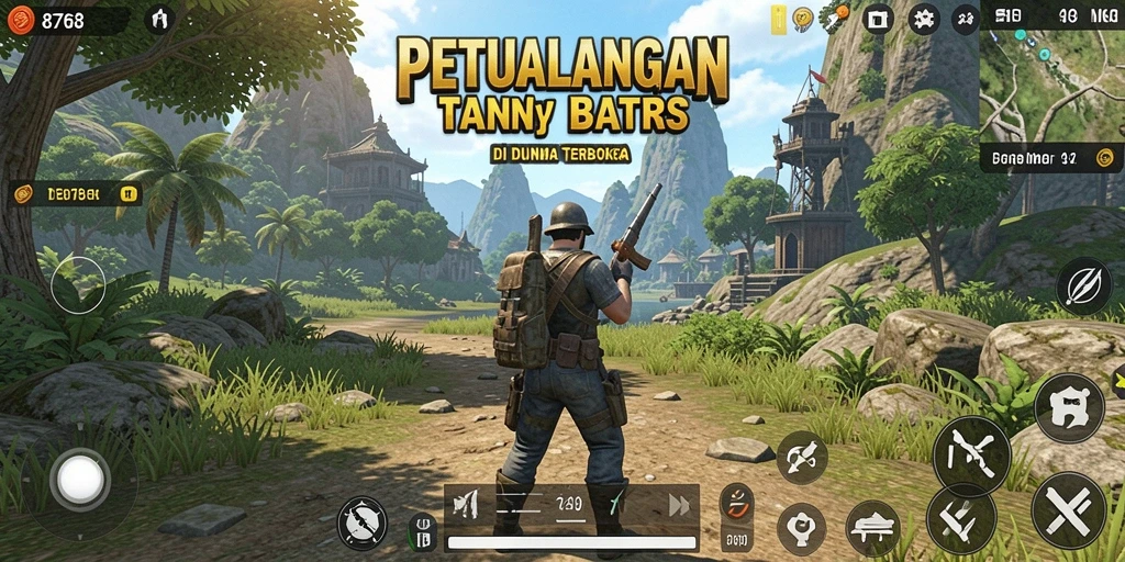 Tangkapan layar gameplay menampilkan petualangan dalam dunia terbuka yang luas.