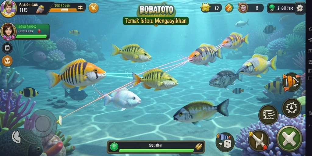 Tangkapan layar gameplay BOBATOTO menampilkan aksi menembak ikan yang seru.