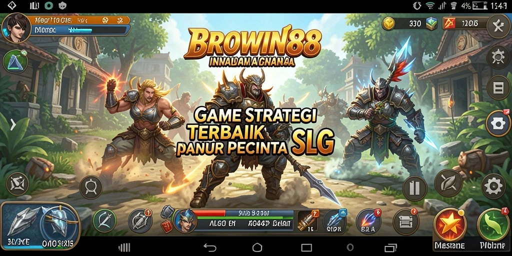 Tampilan gameplay seru BROWIN88 dengan aksi pertempuran strategi.